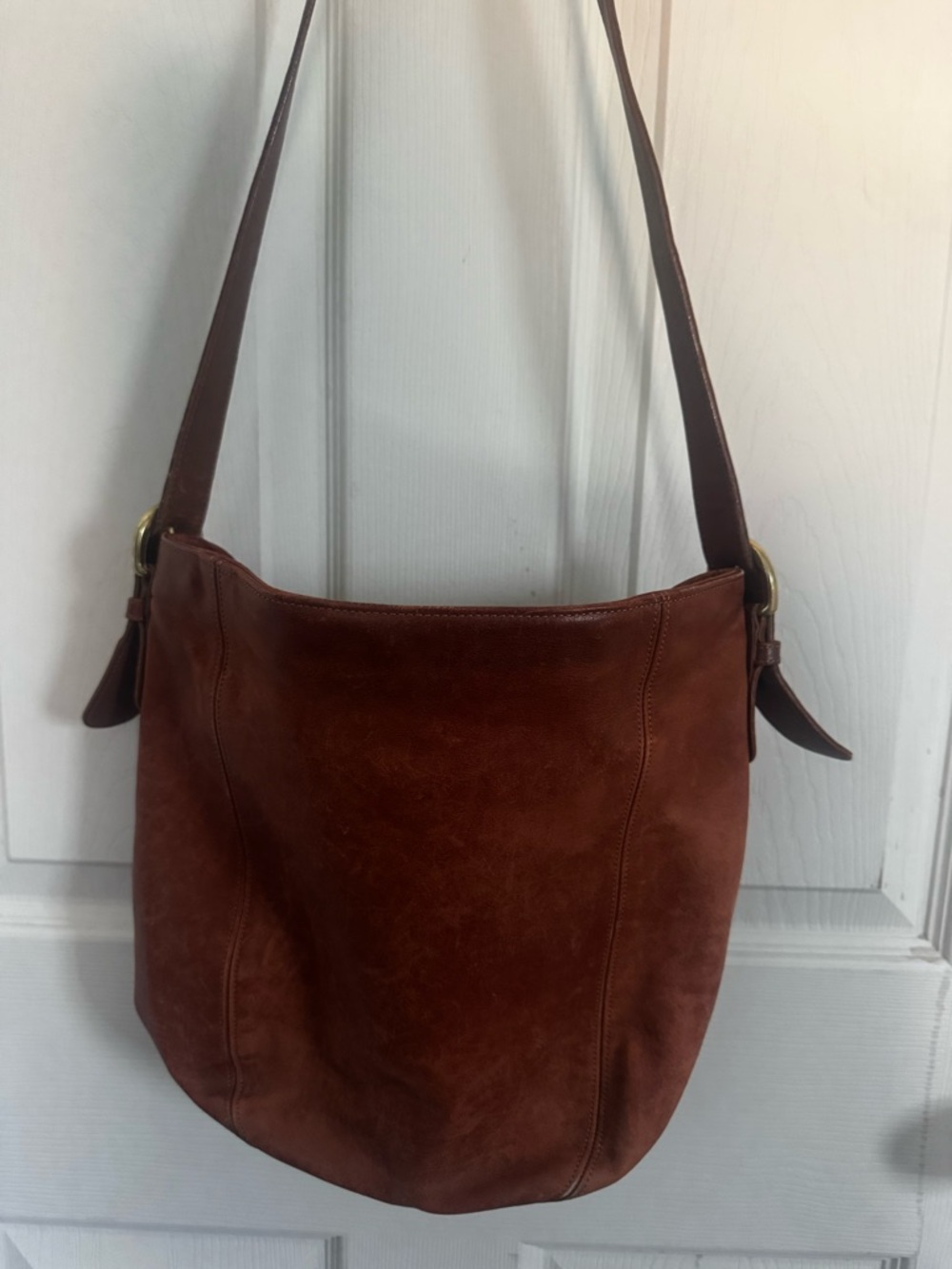 COACH Vintage Leather Bucket Shoulder Bag 9953 Brown Grained Leather